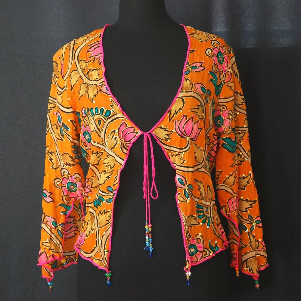 Hand Painted & Hand Embroidered Art To Wear Top - USA